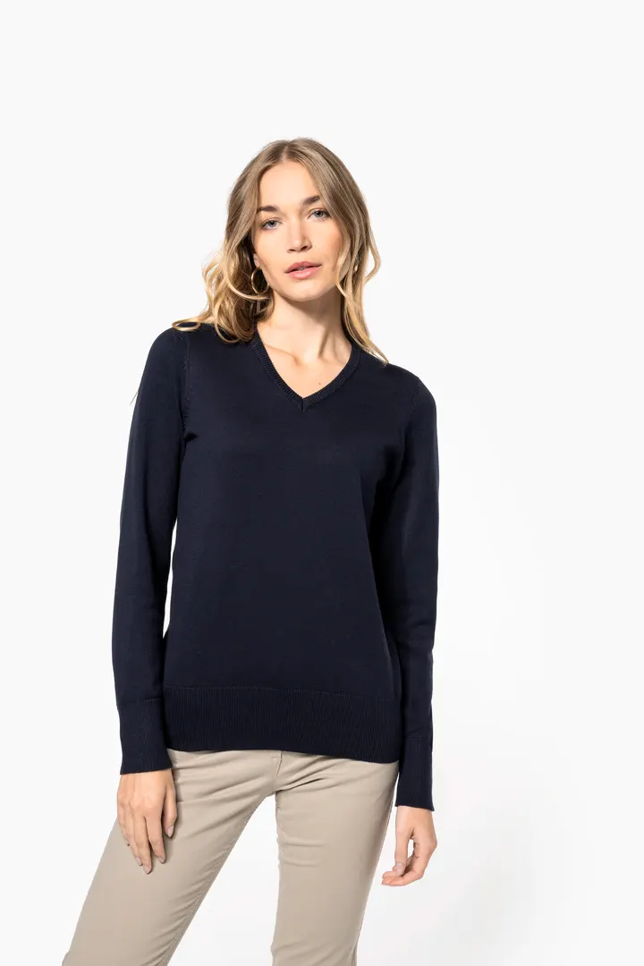 Pull col V femme 11