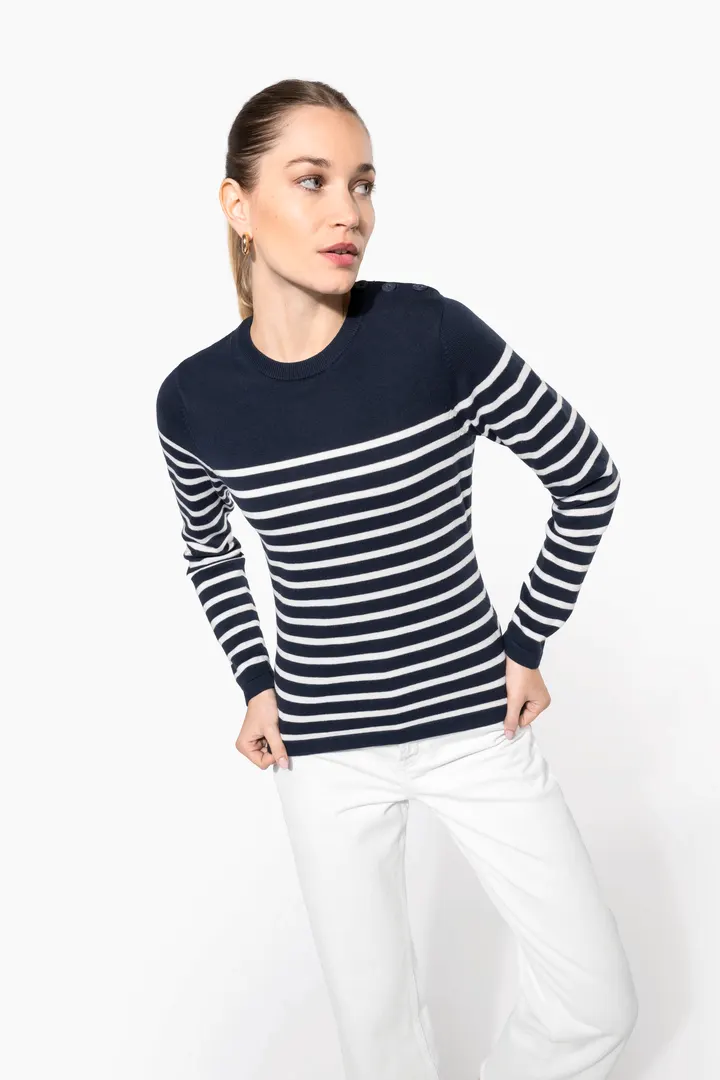 Damenpullover im Marine-Stil 3