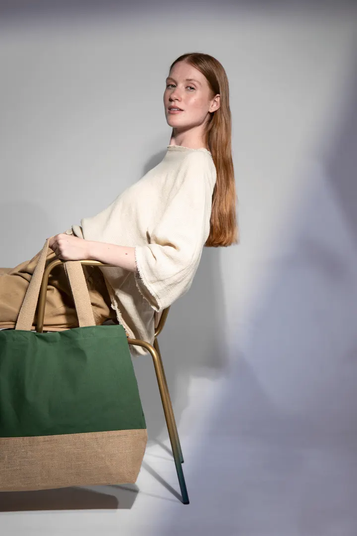 Sac shopping en toiles de coton et jute 6