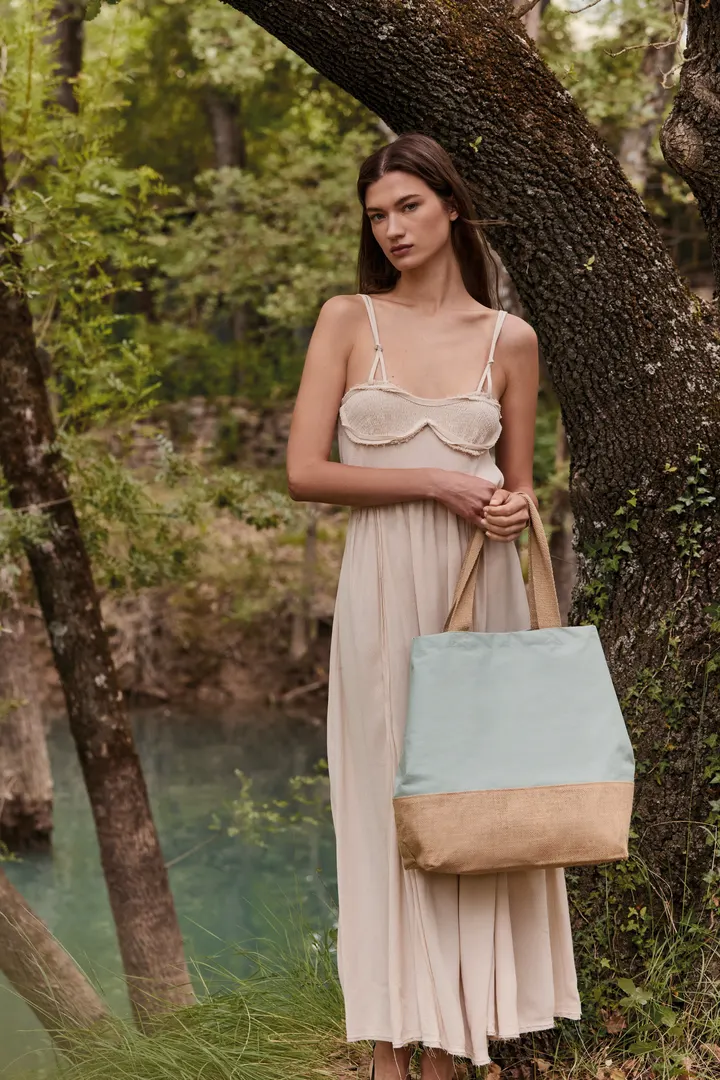 Sac shopping en toiles de coton et jute 8