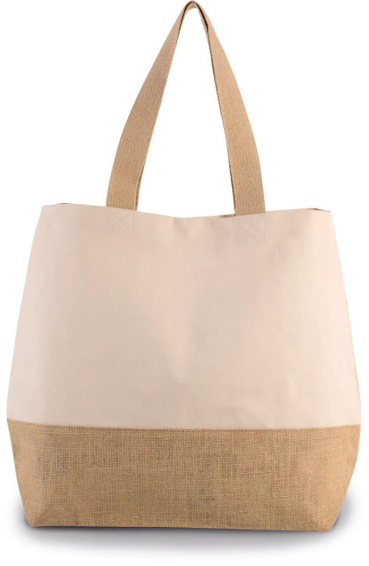 Sac shopping en toiles de coton et jute 4
