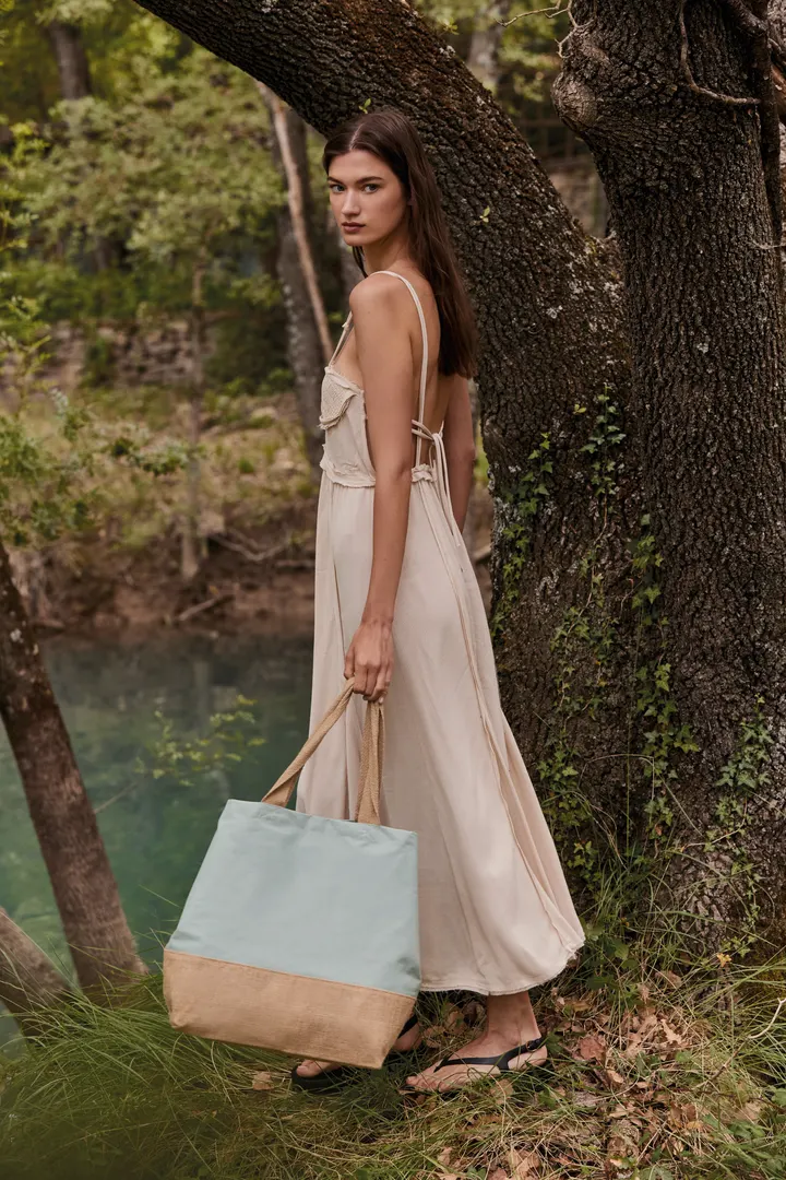 Sac shopping en toiles de coton et jute 1