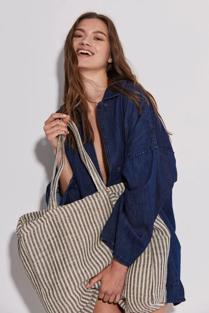 Sac shopping à rayures en juco 4