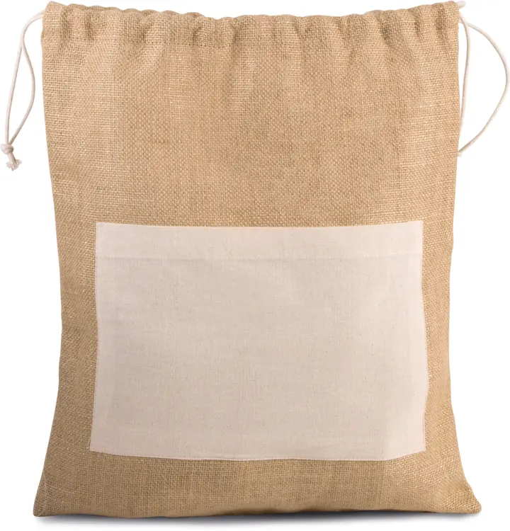 Sac en toile de jute avec cordelettes 1