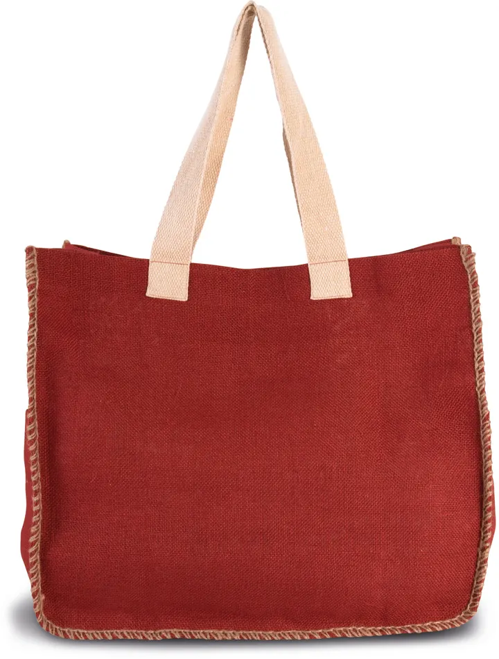 Jutetasche mit Kontrastnähten 4