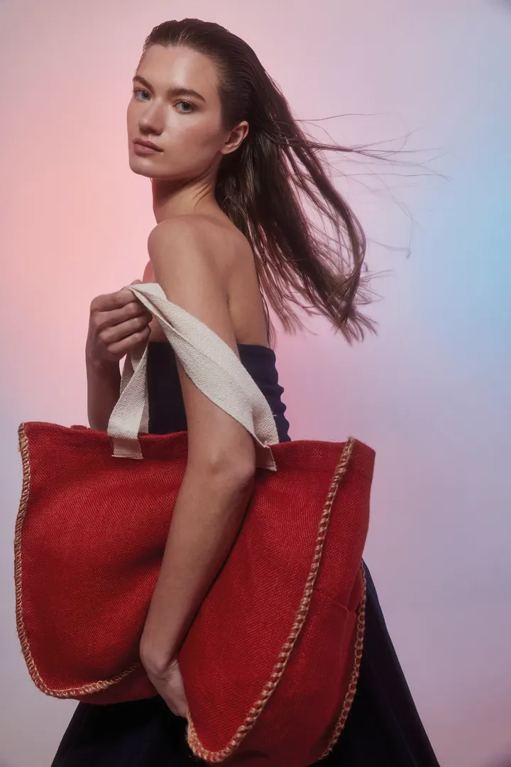Jutetasche mit Kontrastnähten 5