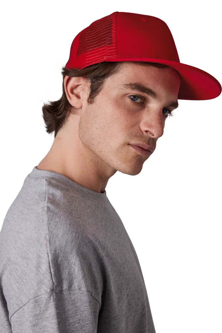 Trucker-Cap - 6-Panels-Kappe, Flachschirm 14