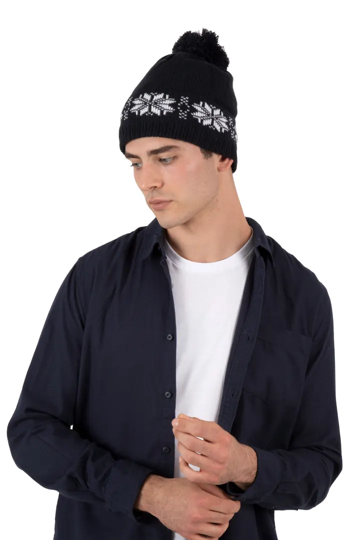 Weihnachtsstrickmütze mit Sternmuster 8
