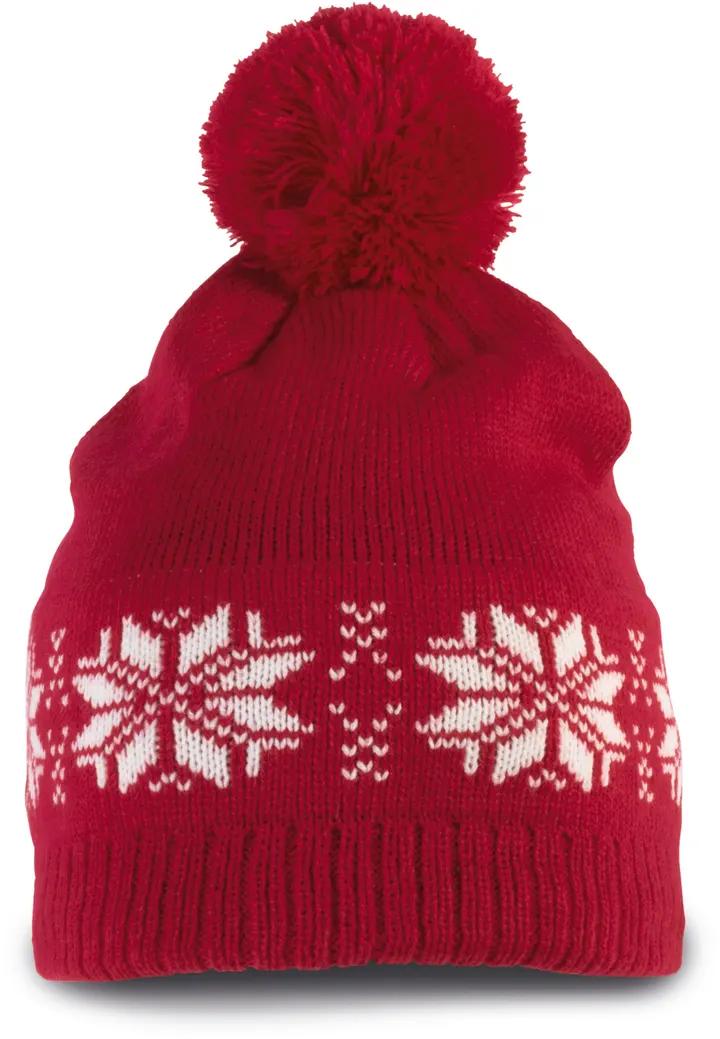 Weihnachtsstrickmütze mit Sternmuster 3