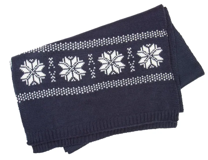 Gestrickter Weihnachtsschal mit Sternmuster 1