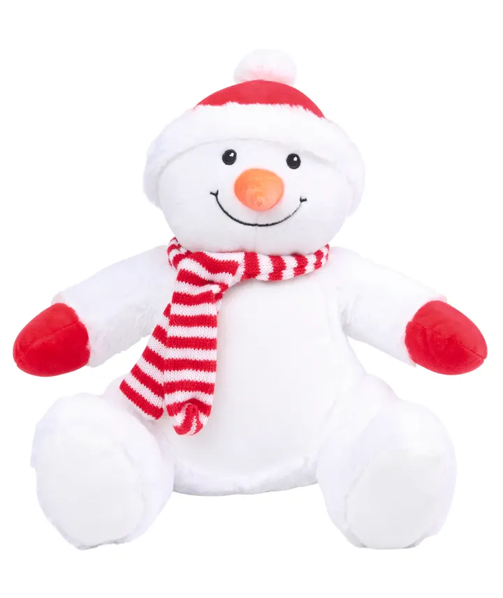 Plüschtier Schneemann mit Reißverschluss