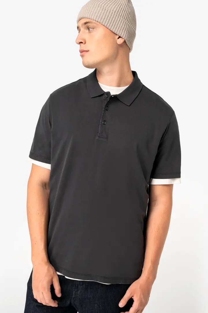 Polo écoresponsable délavé en jersey homme 3
