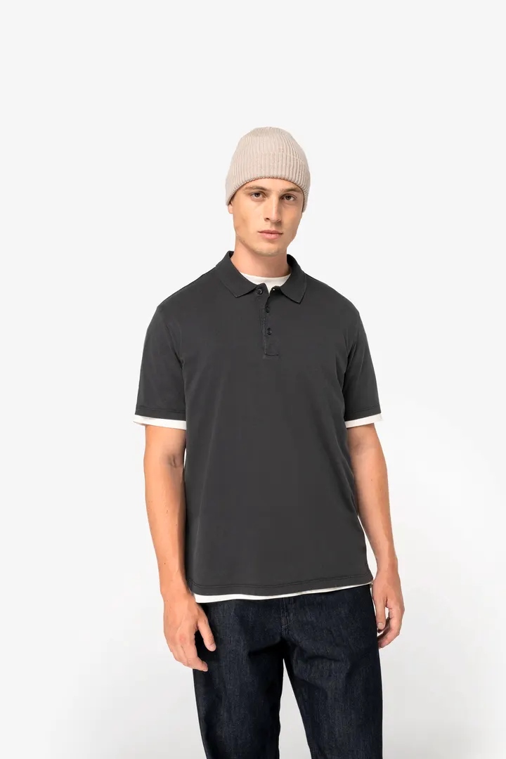 Polo écoresponsable délavé en jersey homme 4