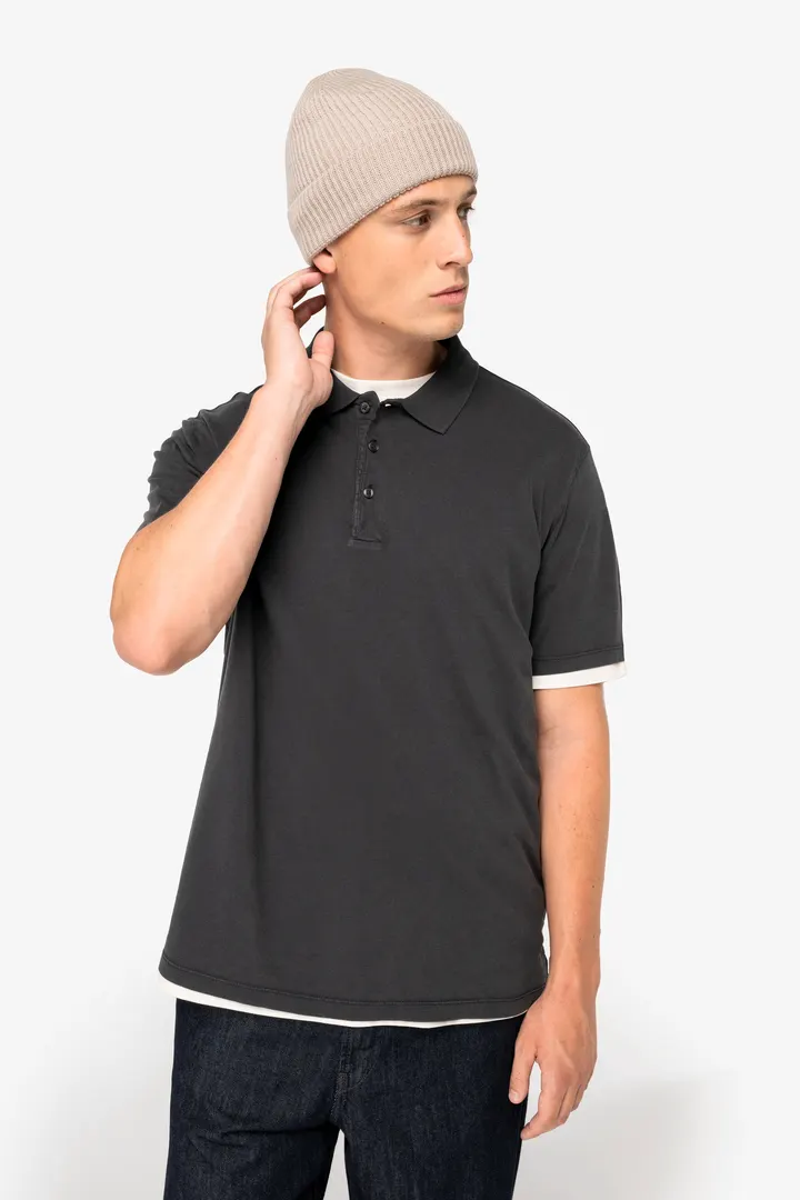 Polo écoresponsable délavé en jersey homme 5