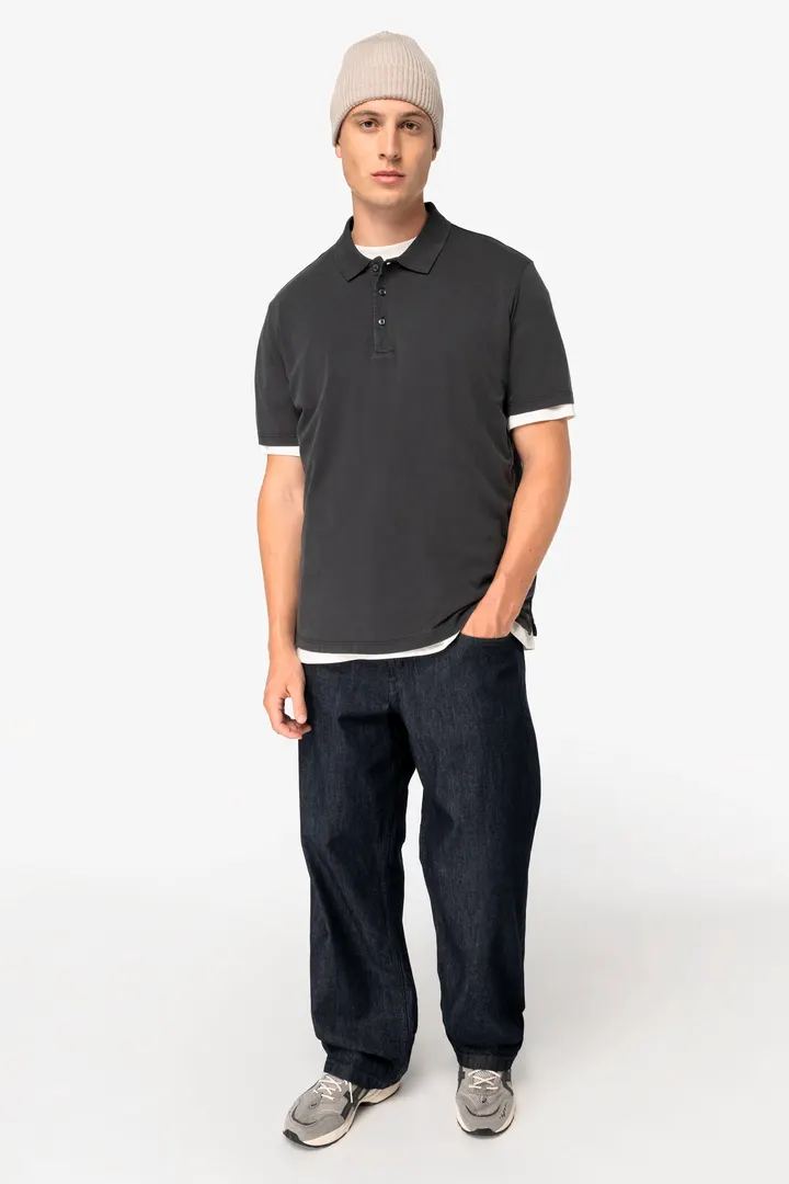 Polo écoresponsable délavé en jersey homme 1