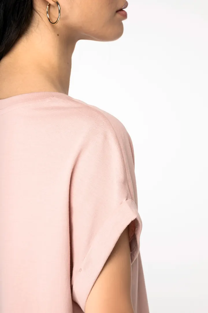 T-shirt écoresponsable manches à revers femme 3