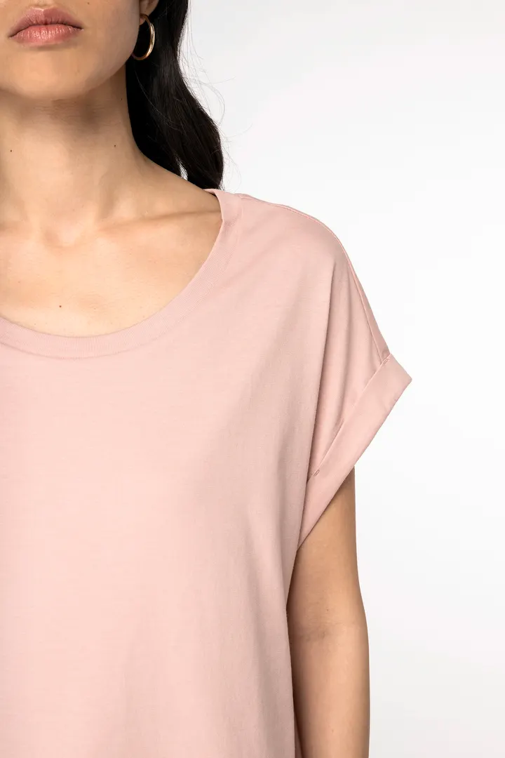 T-shirt écoresponsable manches à revers femme 4