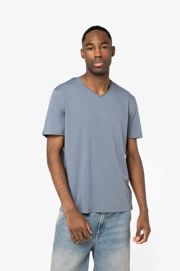 Umweltfreundliches unversäumtes Herren Slub-T-Shirt 2