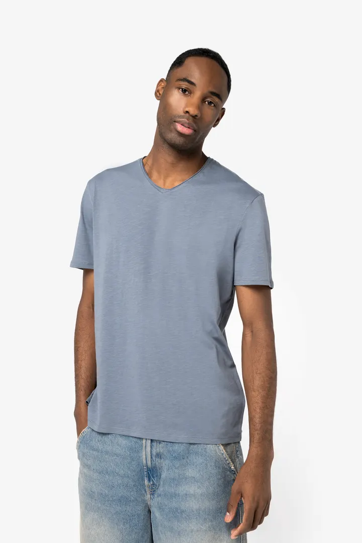 Umweltfreundliches unversäumtes Herren Slub-T-Shirt 3