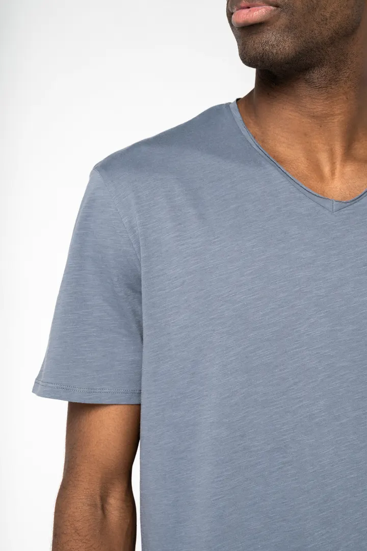 Umweltfreundliches unversäumtes Herren Slub-T-Shirt 5