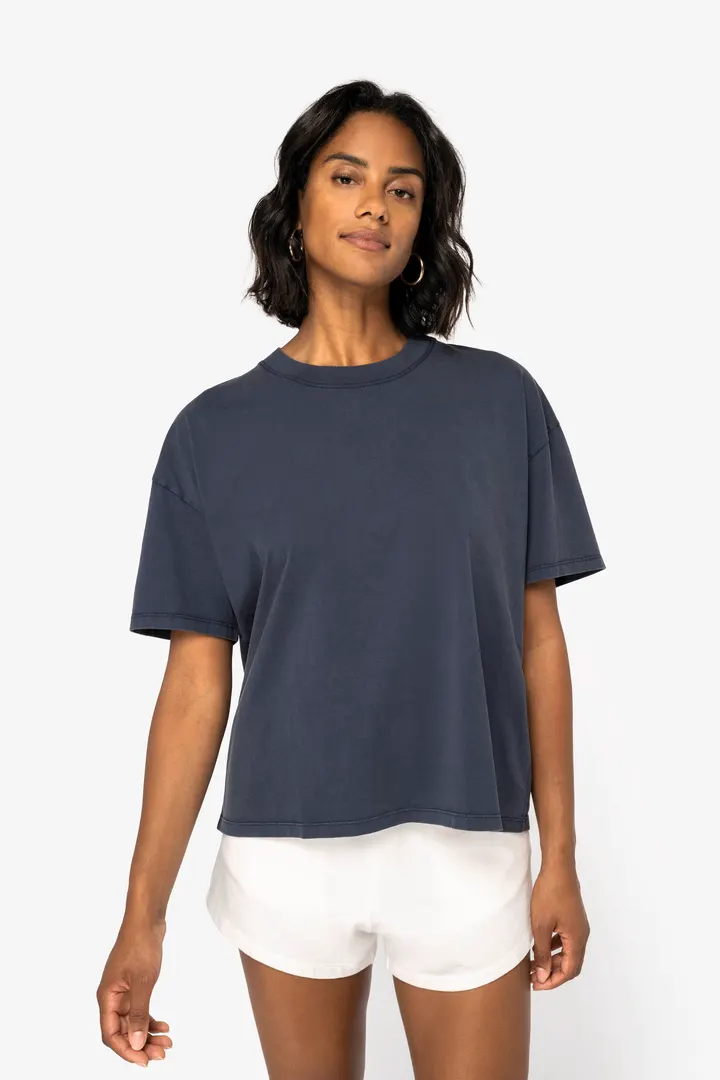 Ausgewaschenes umweltfreundliches Oversize-T-Shirt für Damen 2