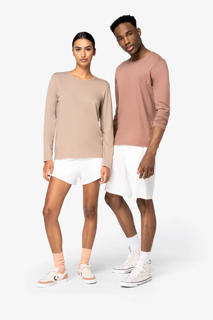 Umweltfreundliches ausgewaschenes Unisex T-Shirt mit langen Ärmeln 6