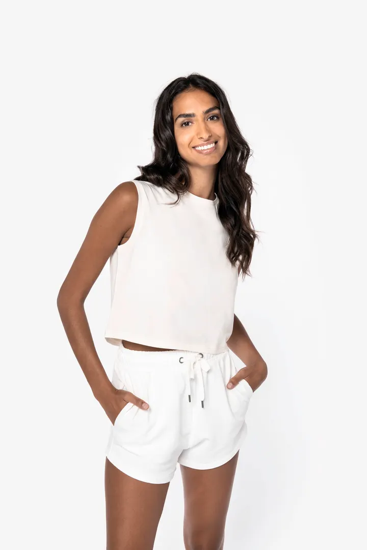 T-shirt écoresponsable crop sans manche femme 3