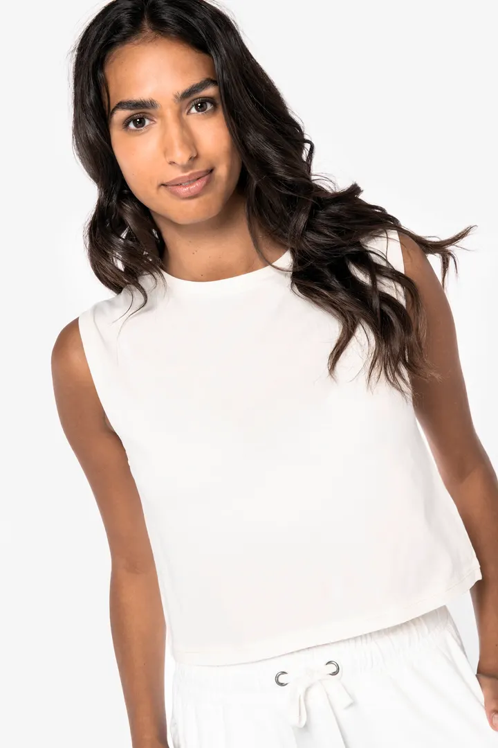 T-shirt écoresponsable crop sans manche femme 4