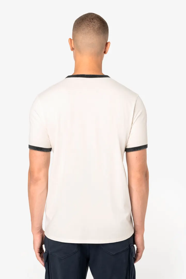 T-shirt ringer écoresponsable à bords contrastés effet délavé homme 2