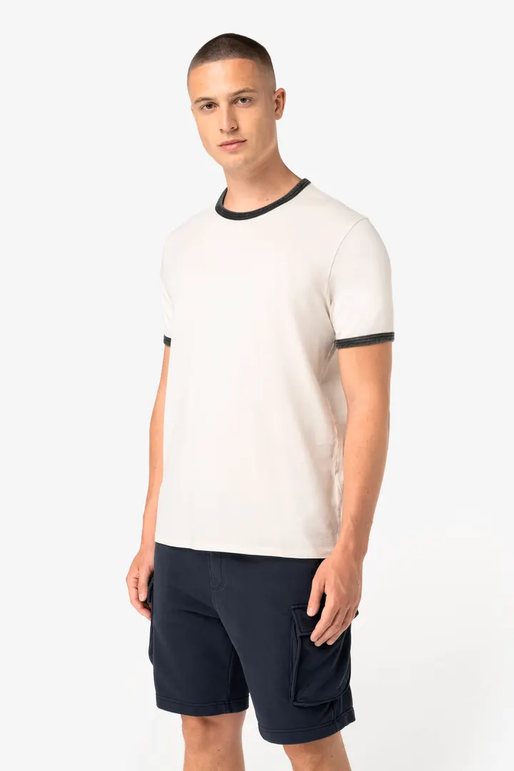 T-shirt ringer écoresponsable à bords contrastés effet délavé homme 5