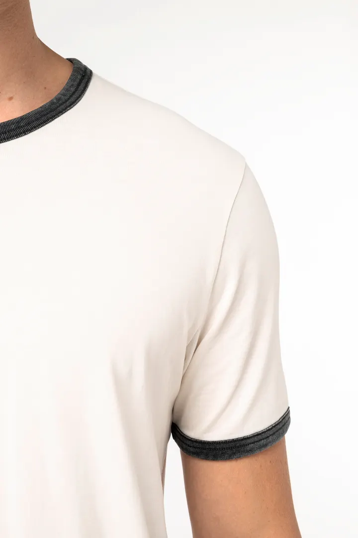 T-shirt ringer écoresponsable à bords contrastés effet délavé homme 6