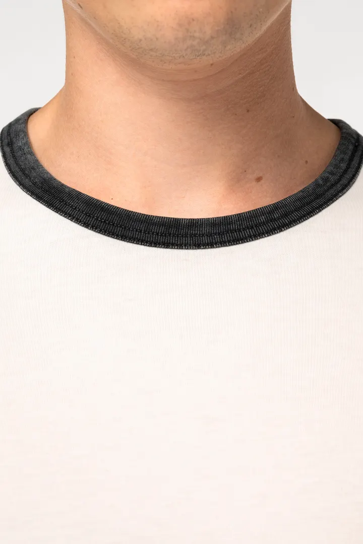T-shirt ringer écoresponsable à bords contrastés effet délavé homme 7