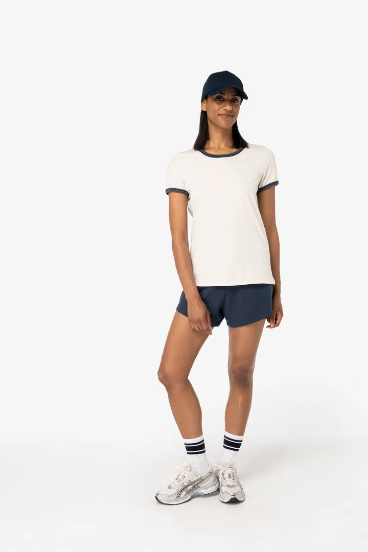 T-shirt ringer écoresponsable à bords contrastés effet délavé femme 4