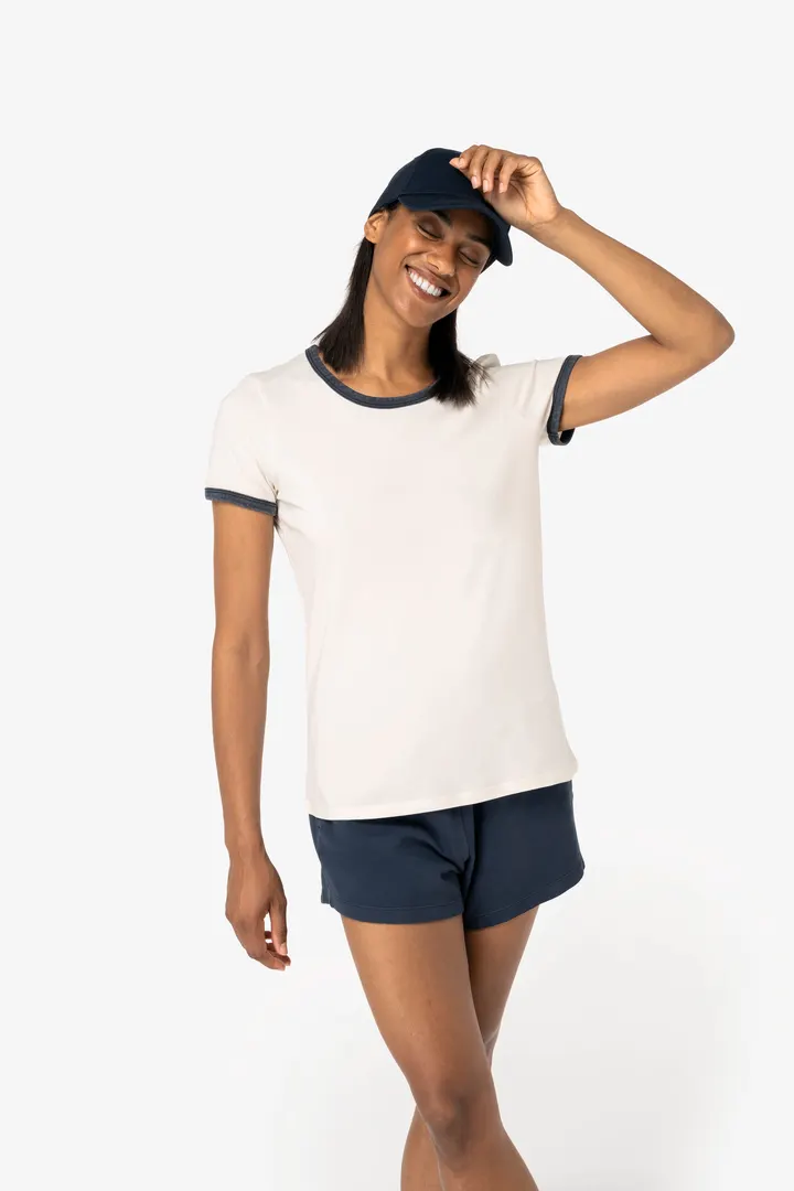 T-shirt ringer écoresponsable à bords contrastés effet délavé femme 6