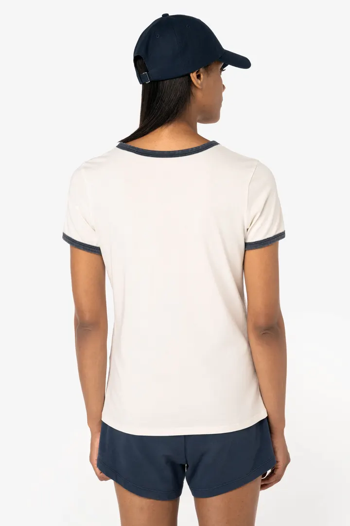 T-shirt ringer écoresponsable à bords contrastés effet délavé femme 7