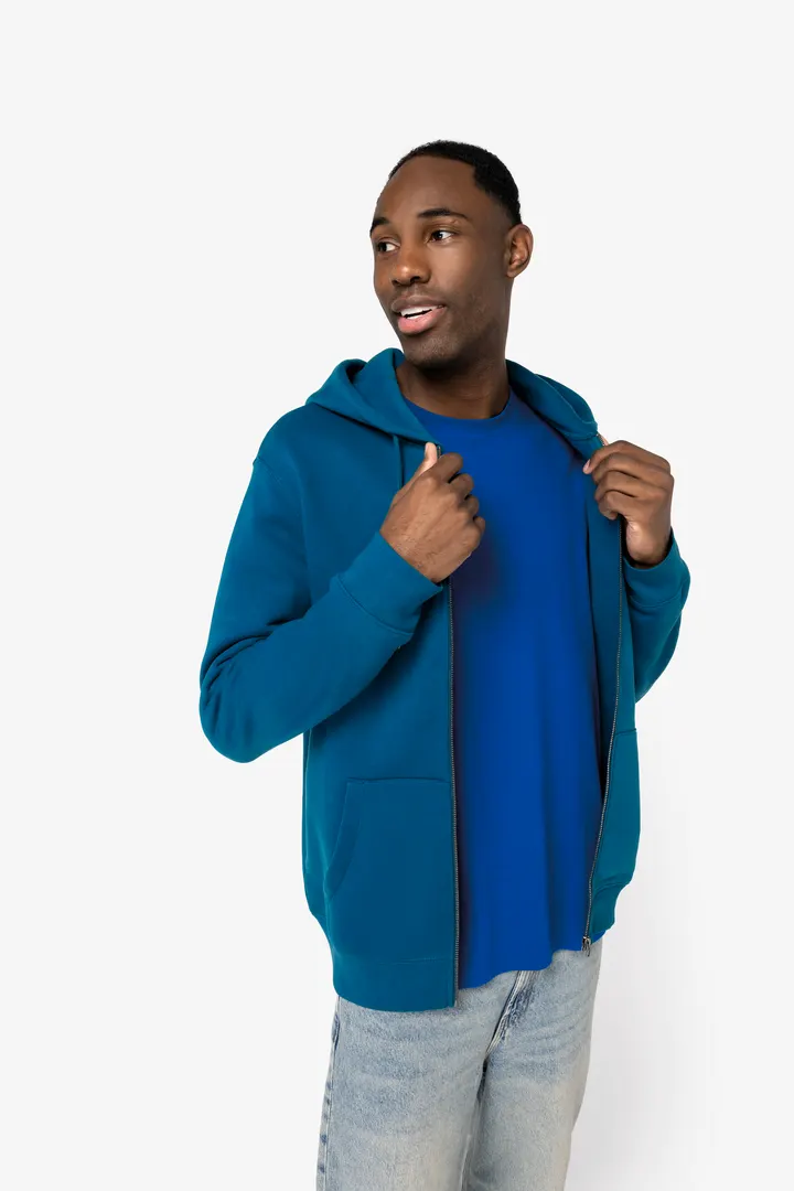 Umweltfreundliches Unisex Kapuzensweatshirt mit Reißverschluss 8