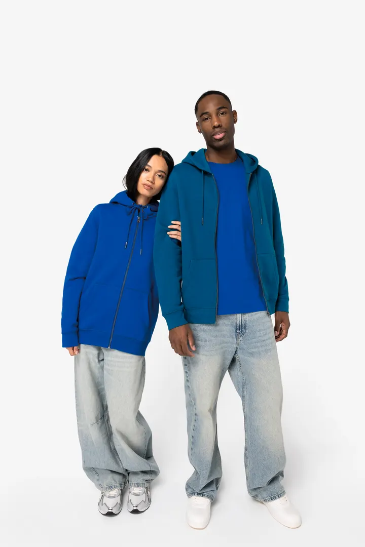 Umweltfreundliches Unisex Kapuzensweatshirt mit Reißverschluss 9