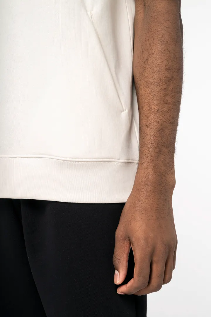 Sweat-shirt écoresponsable à capuche à épaules tombantes manches courtes French Terry unisexe 5