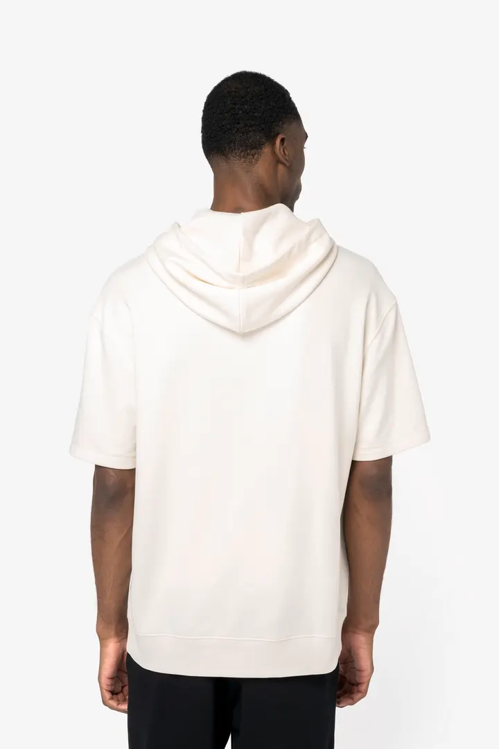 Sweat-shirt écoresponsable à capuche à épaules tombantes manches courtes French Terry unisexe 2