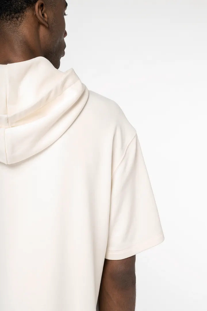 Sweat-shirt écoresponsable à capuche à épaules tombantes manches courtes French Terry unisexe 3