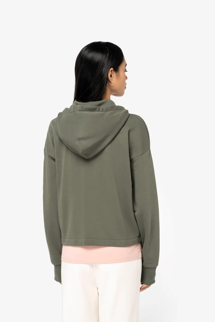 Sweat-shirt écoresponsable zippé à capuche French Terry femme 5