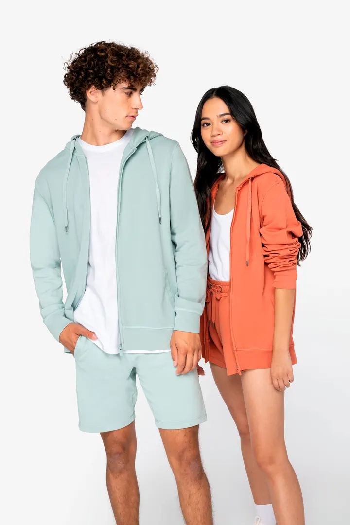 Sweat-shirt écoresponsable zippé à capuche French Terry unisexe 6