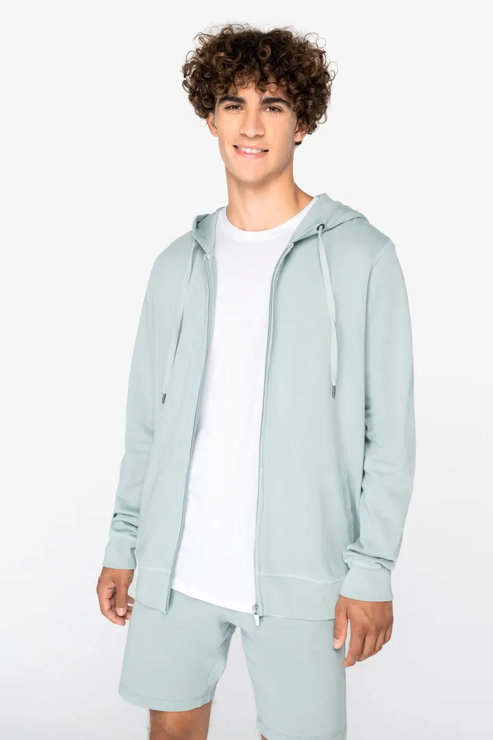 Sweat-shirt écoresponsable zippé à capuche French Terry unisexe 1