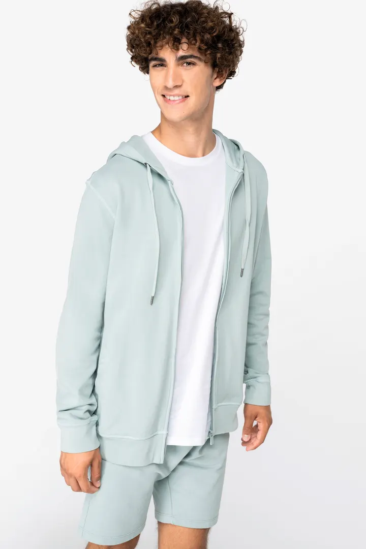 Sweat-shirt écoresponsable zippé à capuche French Terry unisexe 2