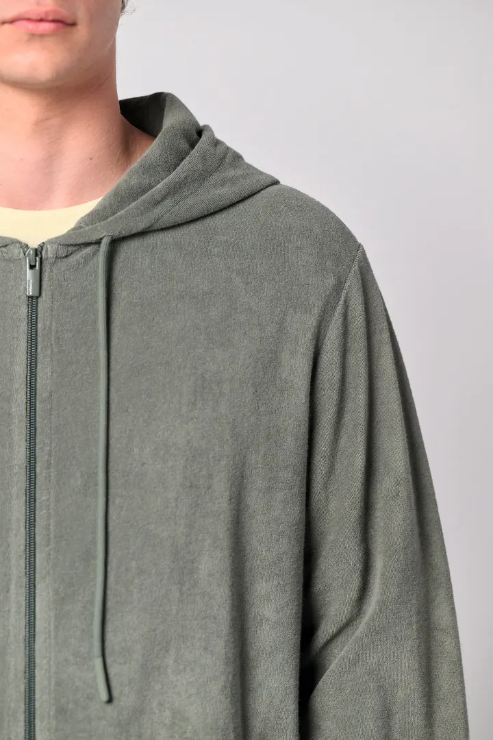 Sweat-shirt écoresponsable en éponge zippé à capuche homme 9