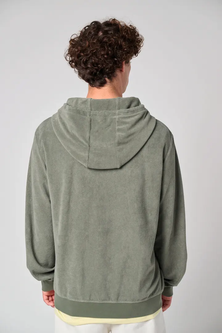 Sweat-shirt écoresponsable en éponge zippé à capuche homme 3