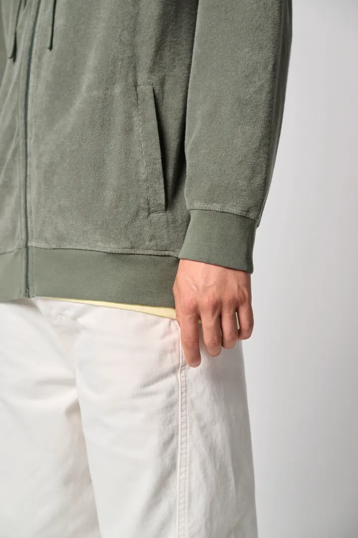 Sweat-shirt écoresponsable en éponge zippé à capuche homme 5