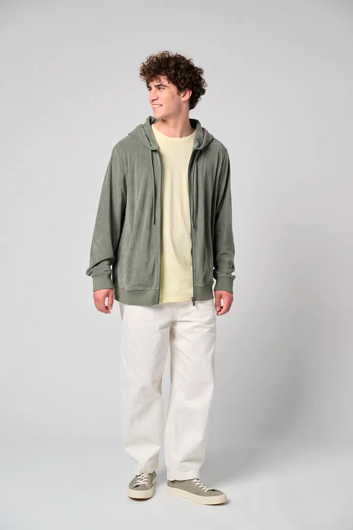 Sweat-shirt écoresponsable en éponge zippé à capuche homme 6