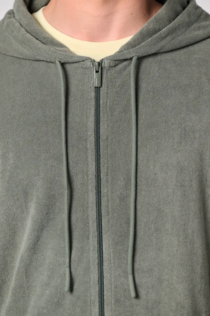 Sweat-shirt écoresponsable en éponge zippé à capuche homme 7
