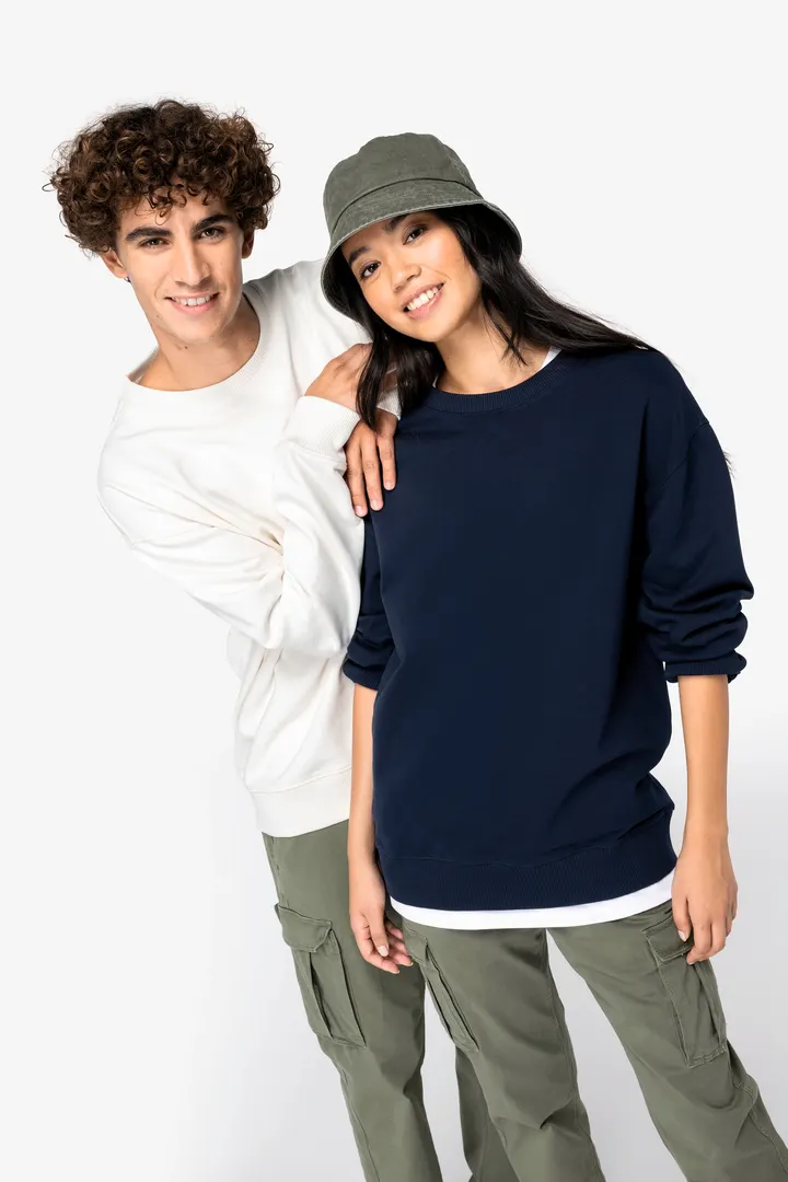 Sweat-shirt écoresponsable à col rond à épaules tombantes French Terry unisexe 5